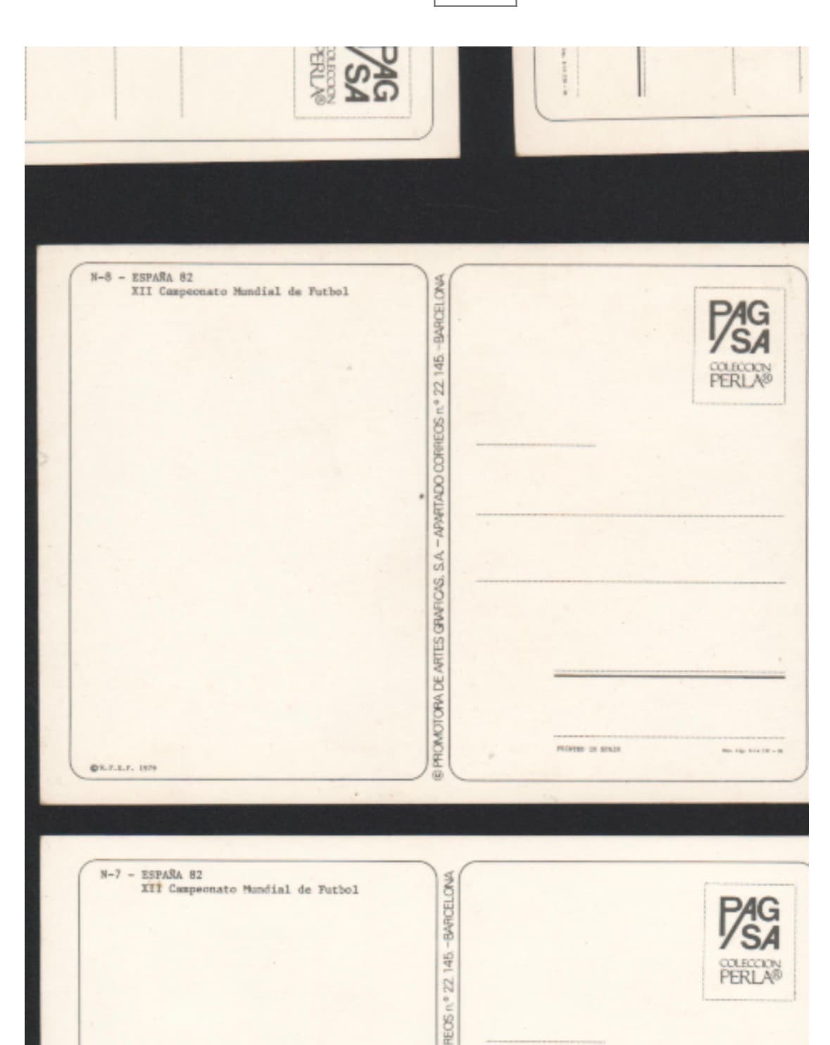 Lot of FIFA World Cup Postcards 1982 (*4) 2