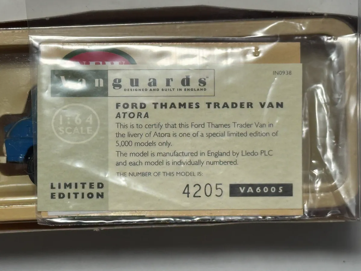 Vanguards (Lledo) VA6005 Ford Thames Trader Van – Atora Livery – 1:64 Limited Edition #4205/5000 – Boxed with Certificate 5