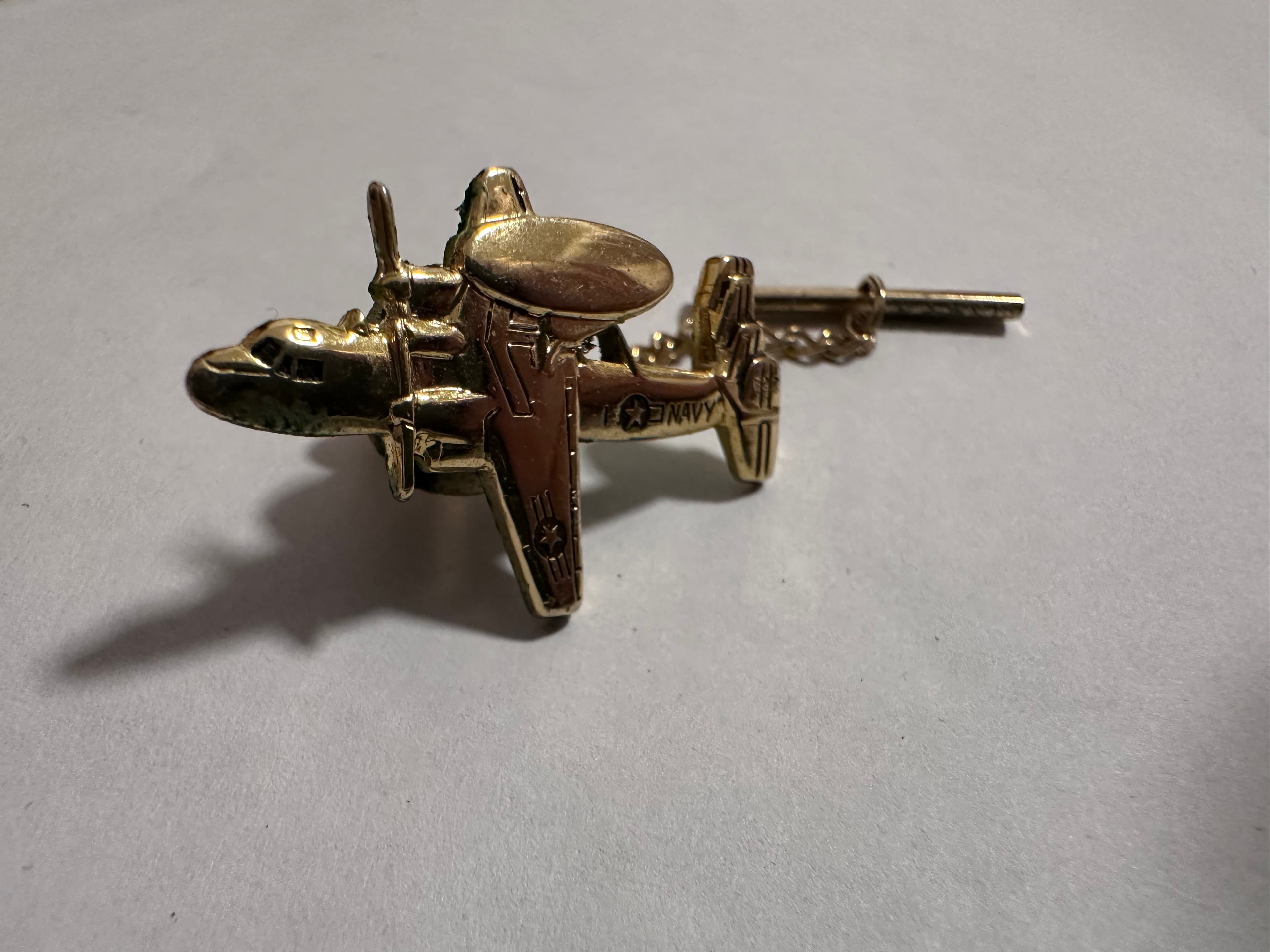 Vintage U.S. Navy E-2 Hawkeye AWACS Aircraft Tie Tack Pin - Military Aviation 2