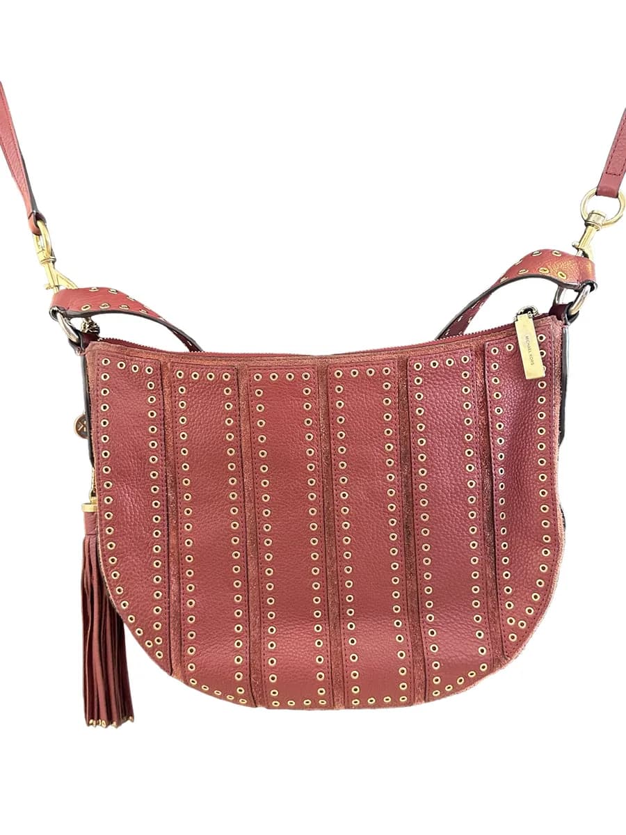 Michael Kors Brooklyn Medium Grommet Leather Hobo – Brick Red – Authentic MK Shoulder Bag 2