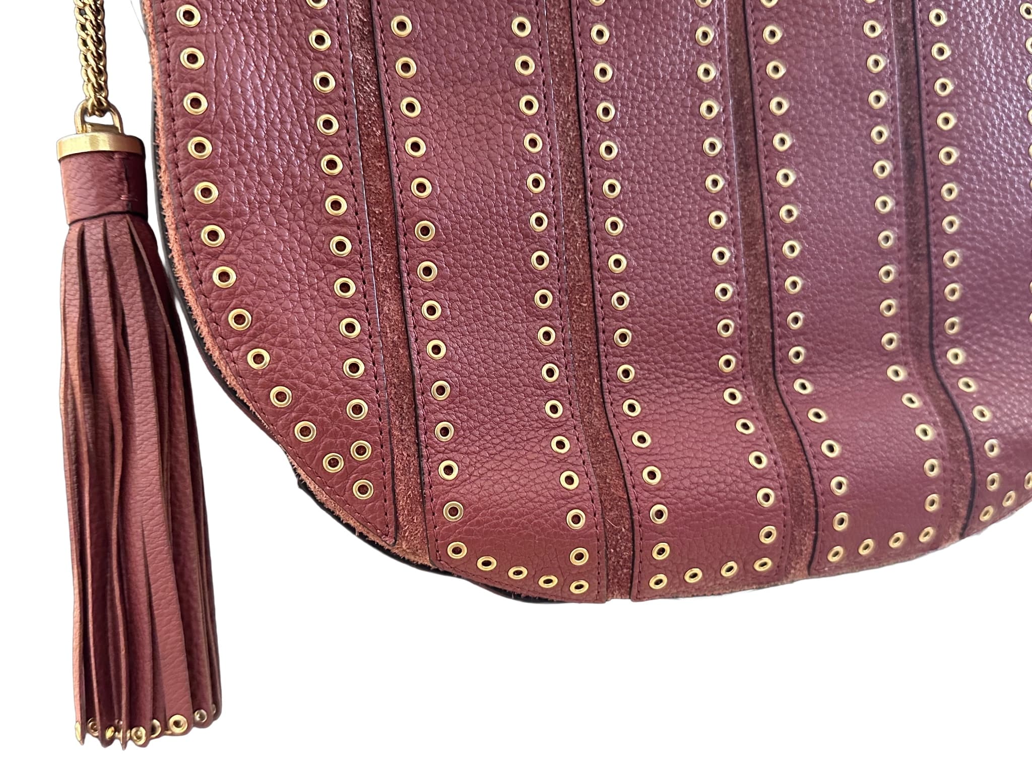 Michael Kors Brooklyn Medium Grommet Leather Hobo – Brick Red – Authentic MK Shoulder Bag 3