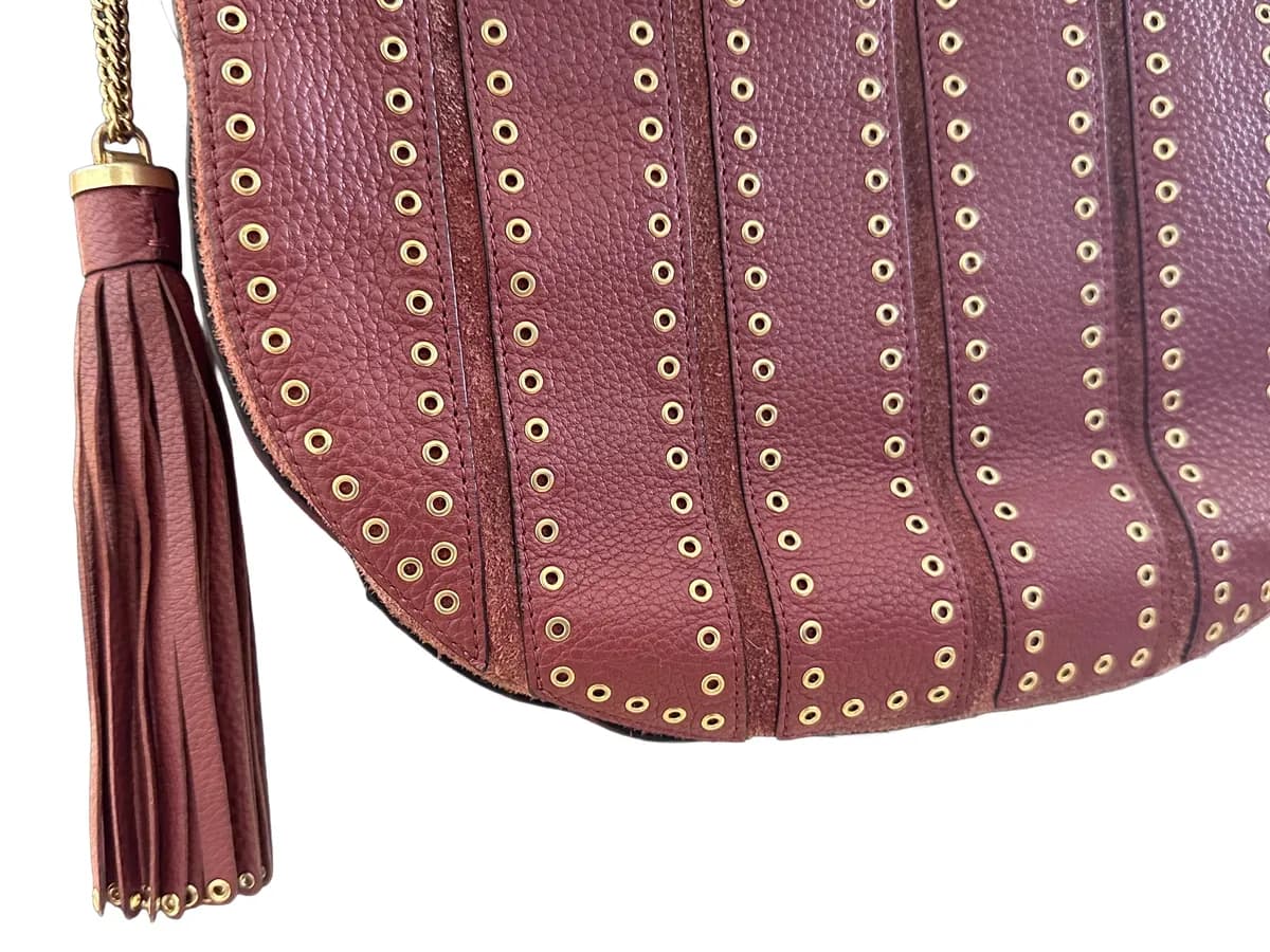 Michael Kors Brooklyn Medium Grommet Leather Hobo – Brick Red – Authentic MK Shoulder Bag 3