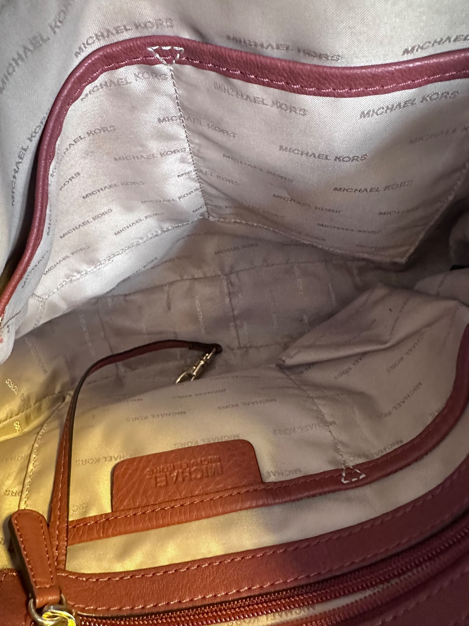 Michael Kors Brooklyn Medium Grommet Leather Hobo – Brick Red – Authentic MK Shoulder Bag 6