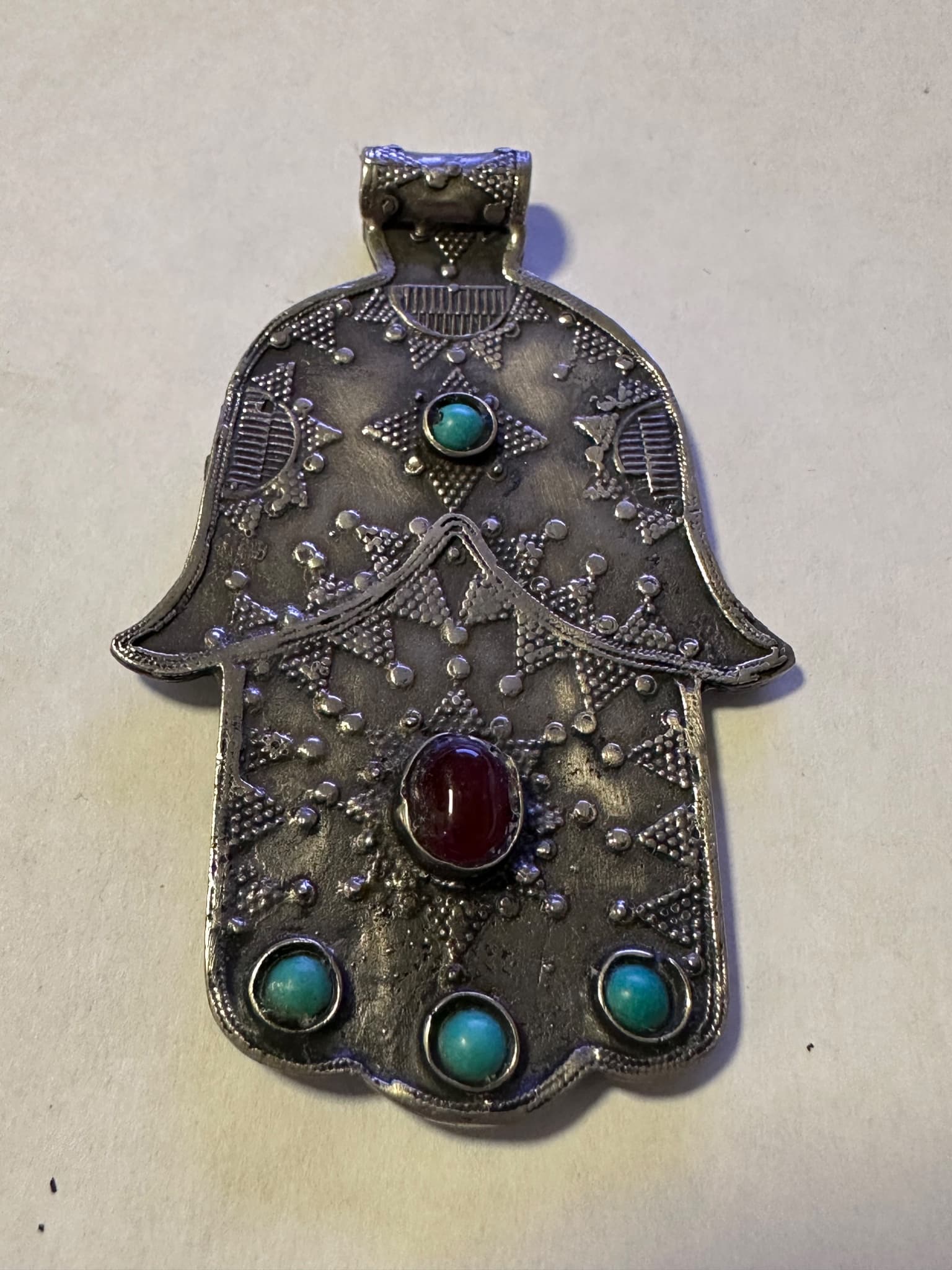 Middle Eastern Hamsa hand pendant