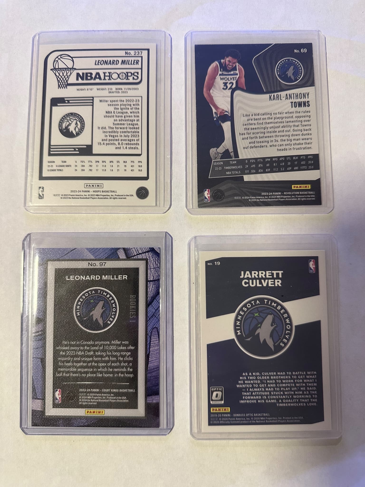 NBA Minnesota Timberwolves card lot (8 cards) 4