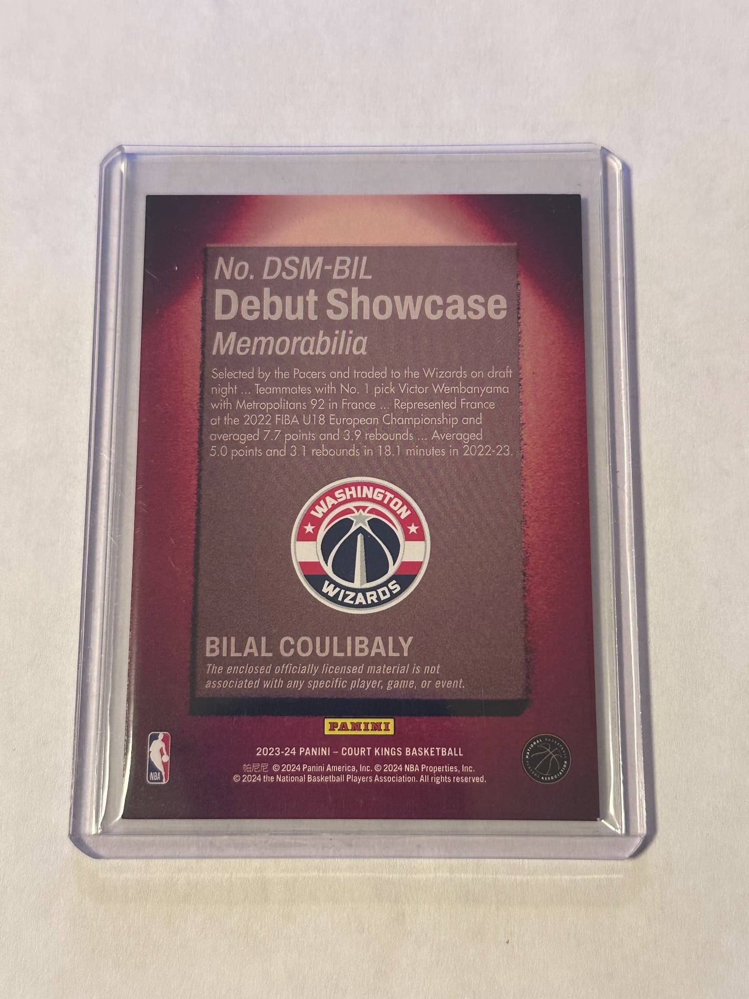 Bilal Coulibaly Rookie Patch Card – Court Kings Debut Showcase Memorabilia (RC) 2