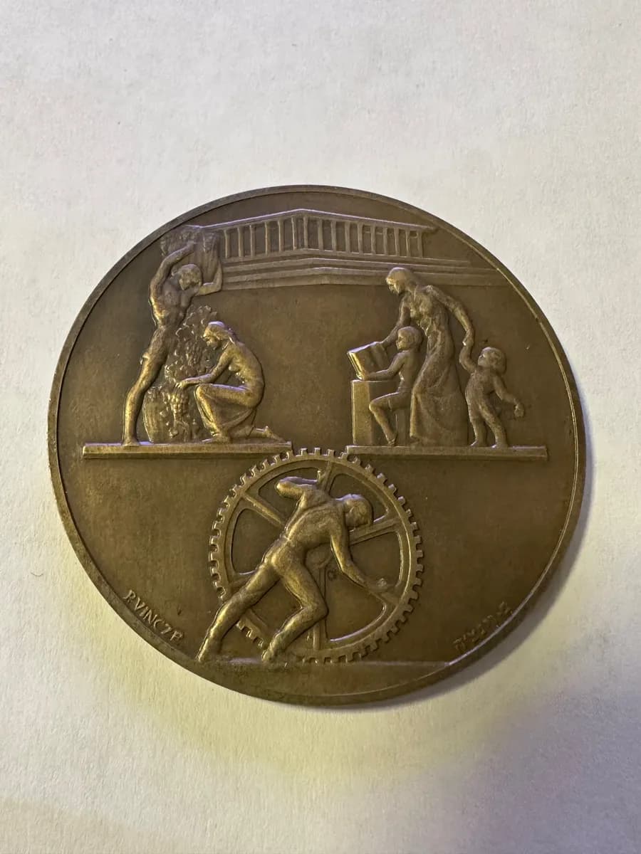 Vintage Israel Bronze Medal, Edmond and James de Rothschild, Knesset Builder (59mm) 2