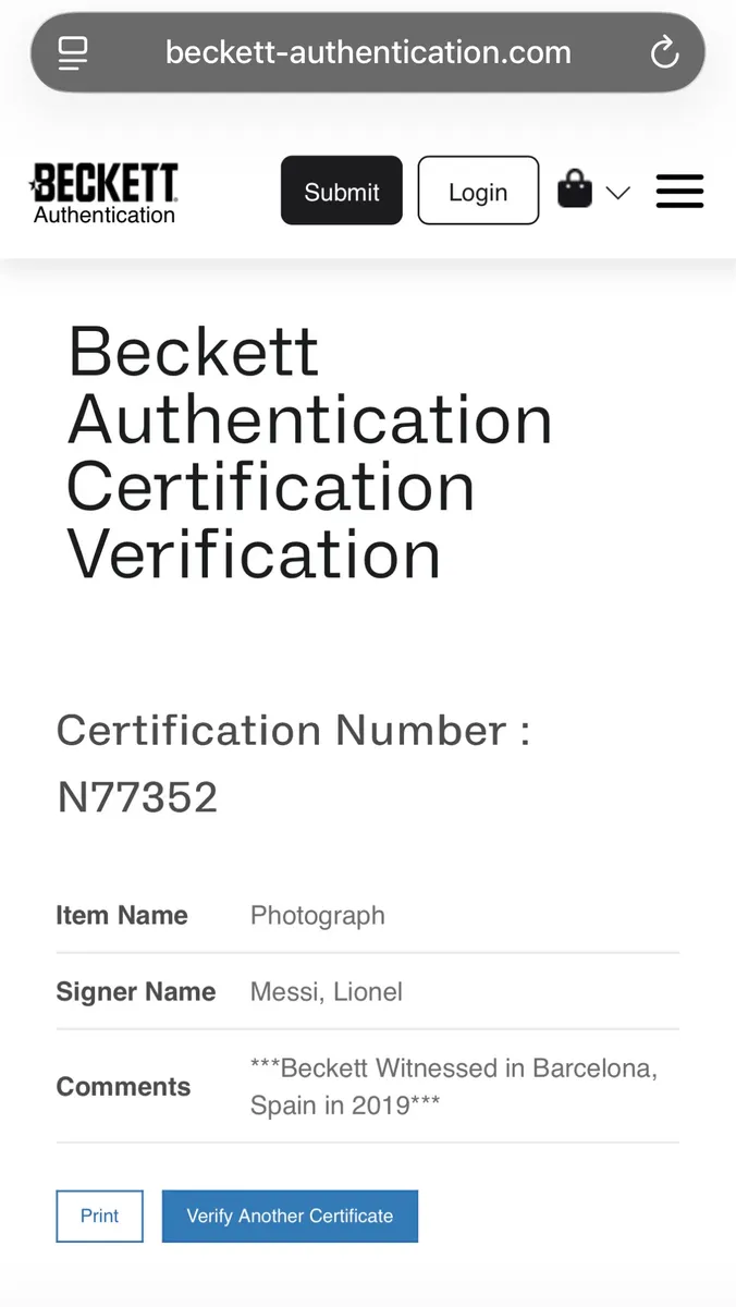 Lionel Messi Signed Photo - FC Barcelona Action Shot – Beckett Witnessed 2019 (BAS Cert N77352) 6