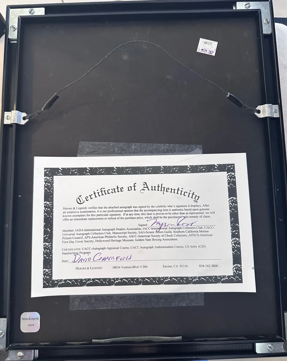 David Copperfield Signed Photo, Framed B&W Portrait, Heroes & Legends COA and Hologram 2