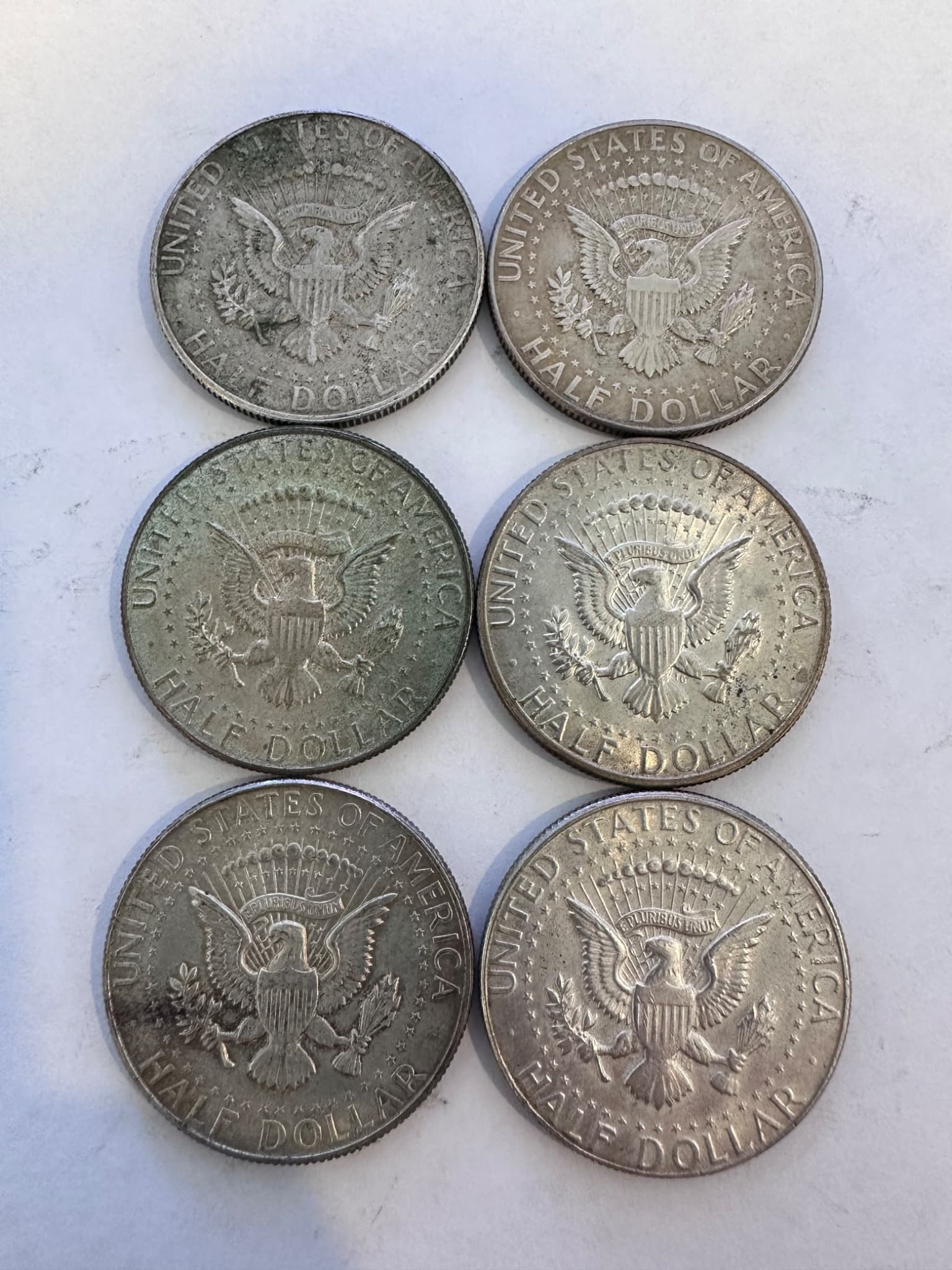 6x 40% Silver Kennedy Half Dollars (1966–1968) – Silver Lot 2