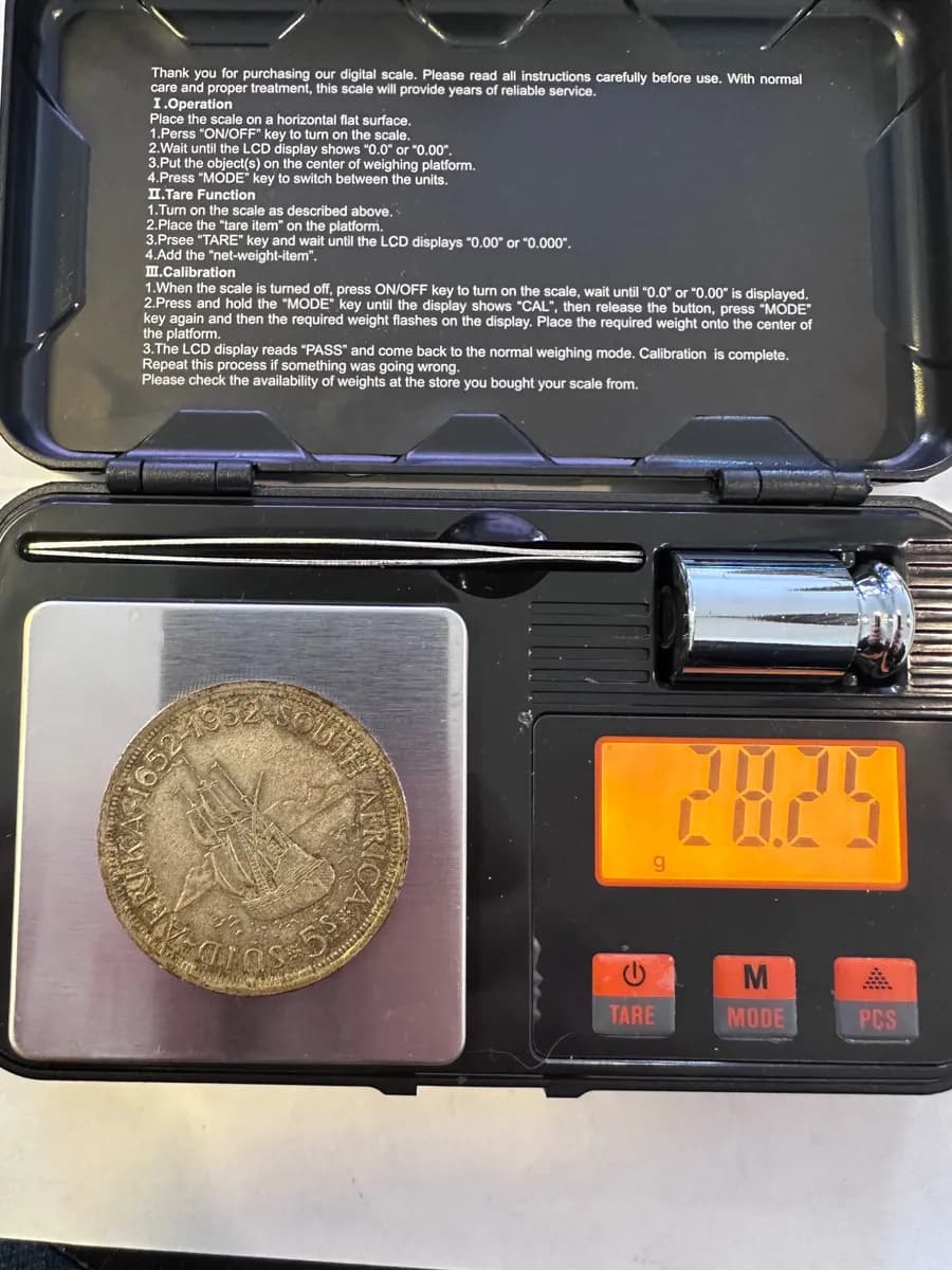 1952 South Africa 5 Shillings Commemorative Coin, 1652-1952 Anniversary (28.25g) 3