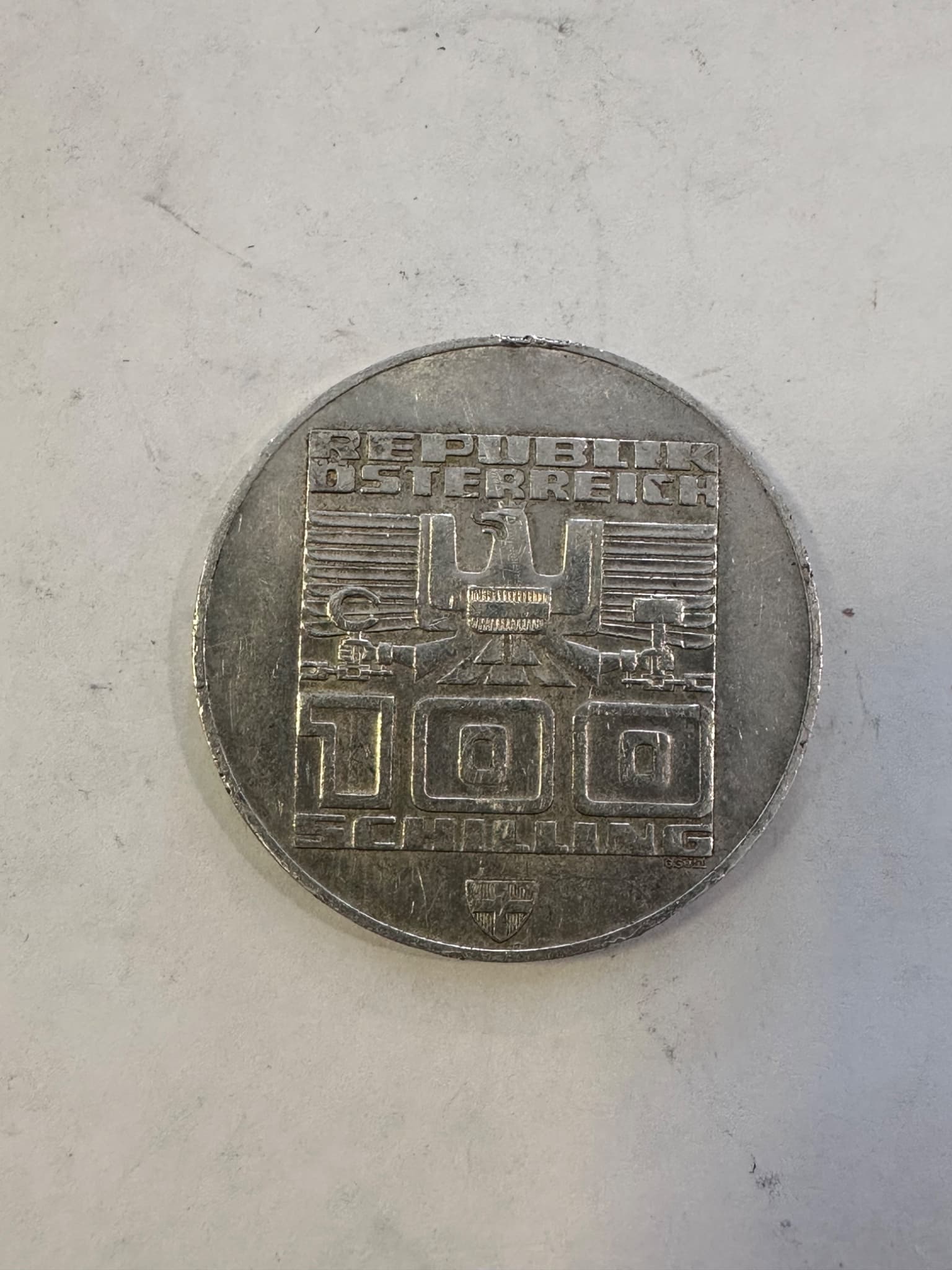Austria 100 Schilling Silver Coin 1976 Innsbruck Winter Olympics Commemorative 2