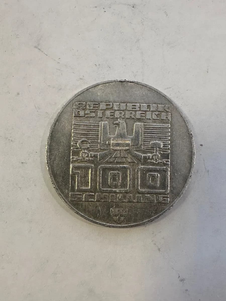Austria 100 Schilling Silver Coin 1976 Innsbruck Winter Olympics Commemorative 2