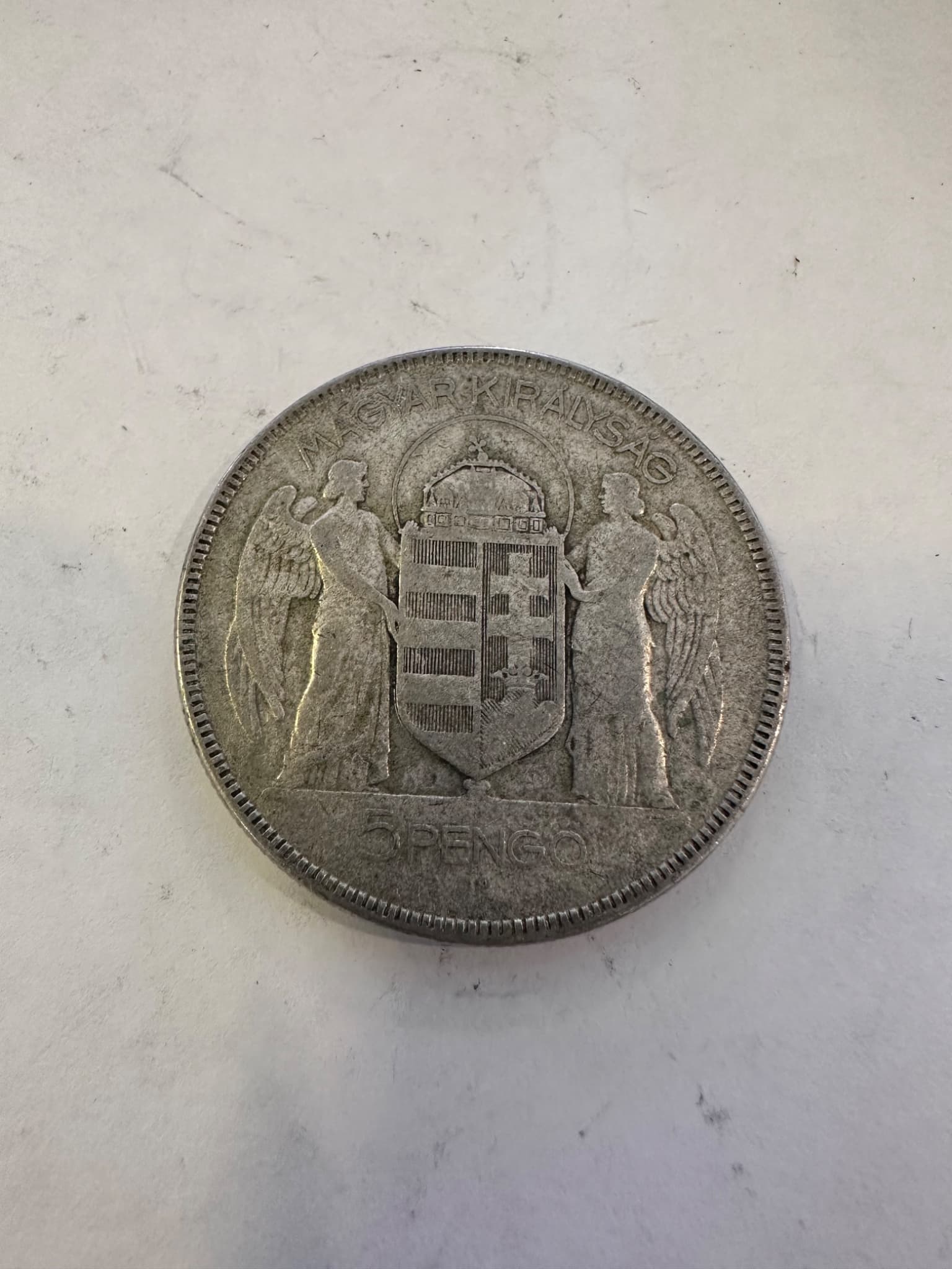 1930 Hungary 5 Pengő Silver Coin (Miklós Horthy Commemorative) 2