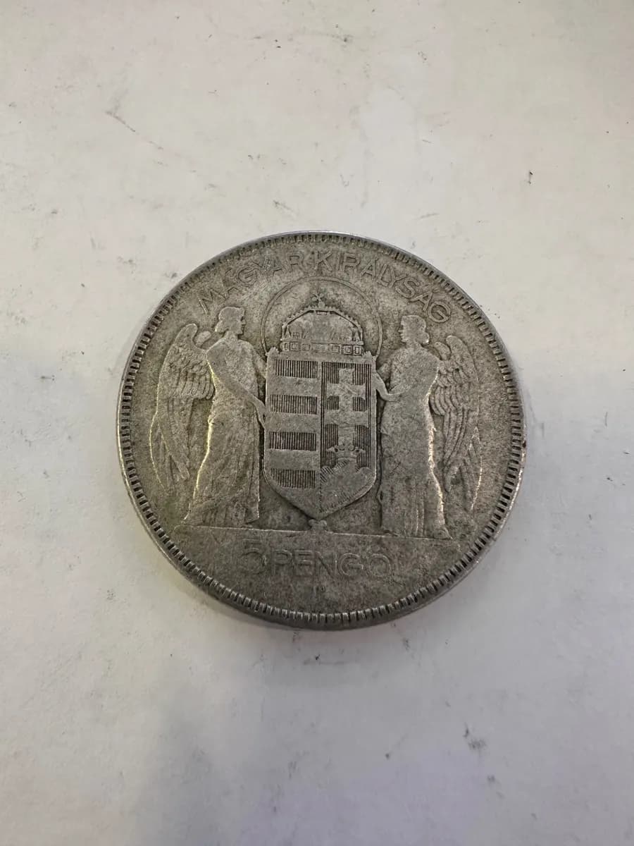 1930 Hungary 5 Pengő Silver Coin (Miklós Horthy Commemorative) 2