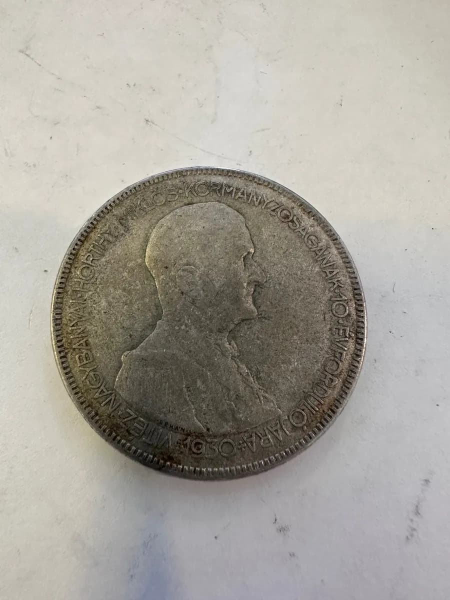 1930 Hungary 5 Pengő Silver Coin (Miklós Horthy Commemorative)