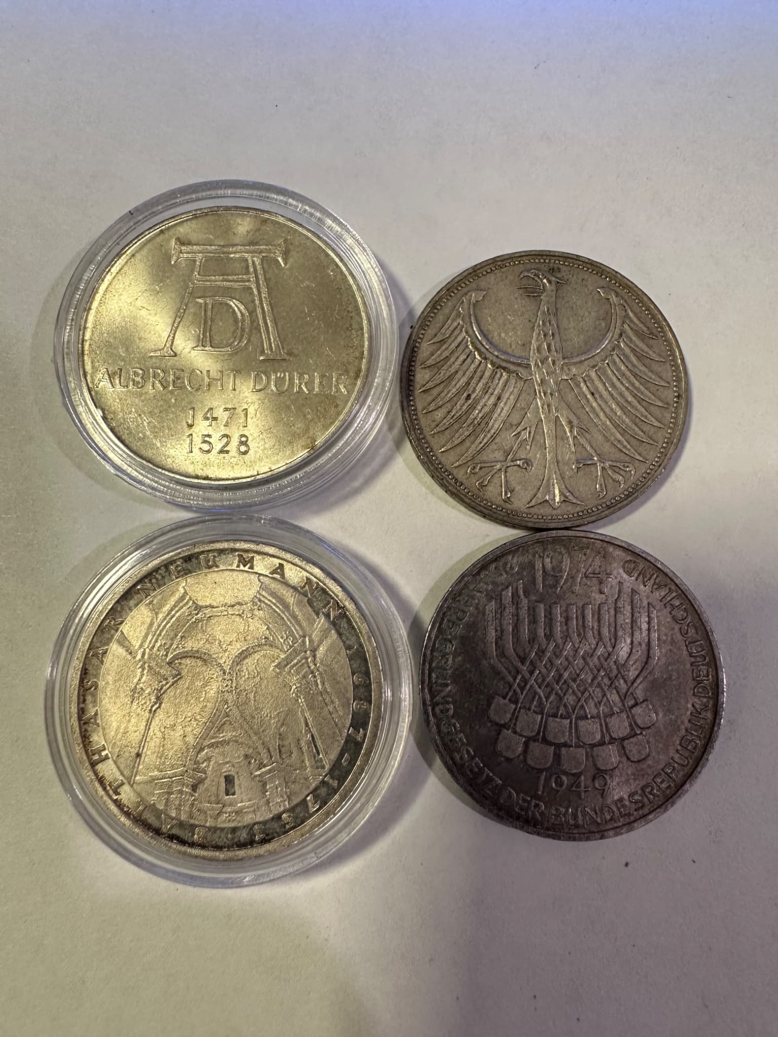 4 German Silver 5 Mark Coins - 27.9g Silver 2