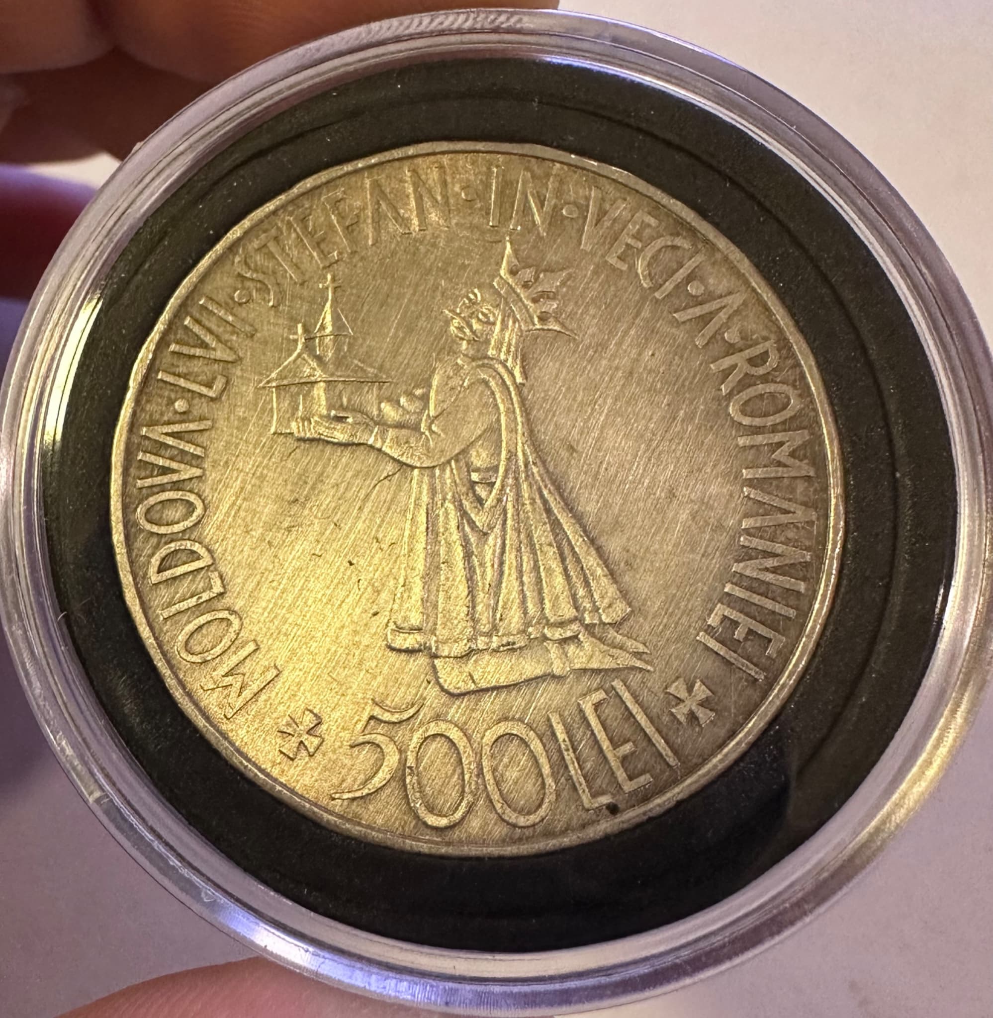 Romania 500 Lei 1941 Silver Coin King Mihai I Moldova Stefan Commemorative 2