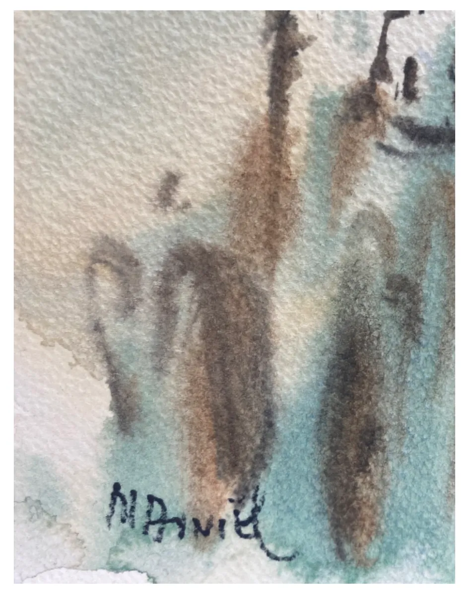 Mordechai Avniel (1900–1989) – Original Watercolor Landscape, Signed 2