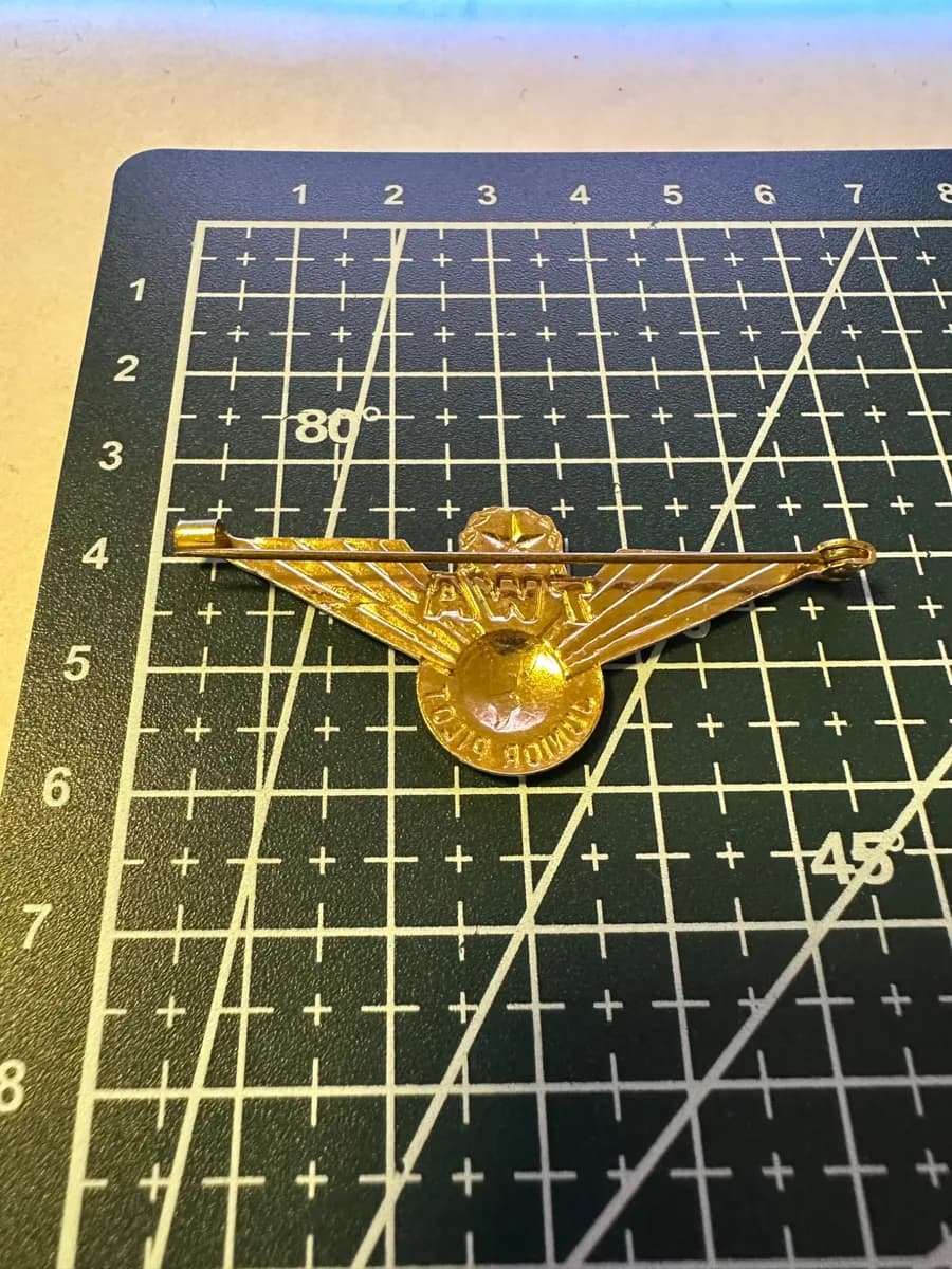 vintage TWA Junior Pilot Wings metal pin 2