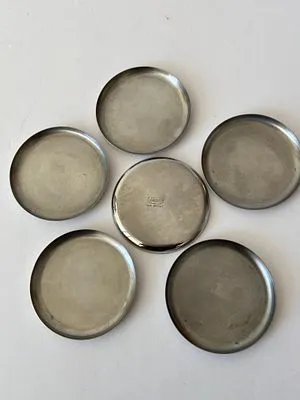 Vintage EFFEPI Italy INOX Stainless Steel Coaster Set of 6