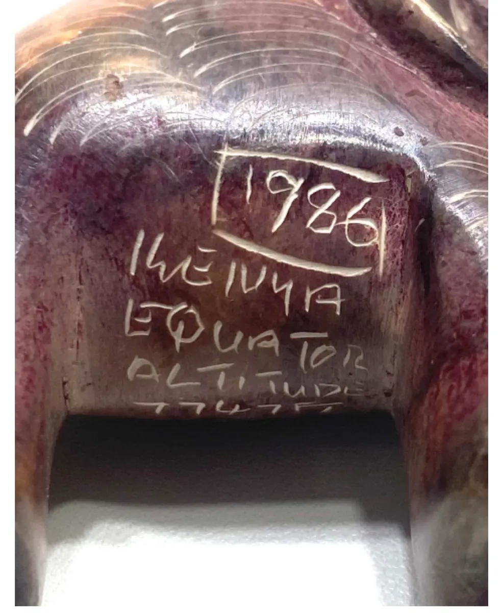 Vintage Kenya Equator Souvenir - Kisii Soapstone Carving (1986) - 6.5 × 6 cm 2