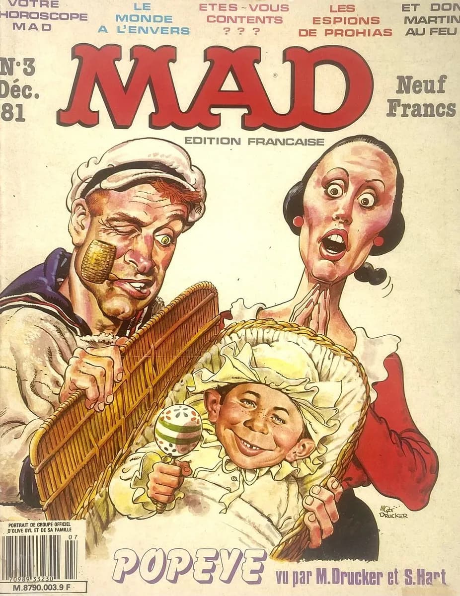 MAD Magazine - Édition Française No. 3 (Dec 1981) - Popeye Cover