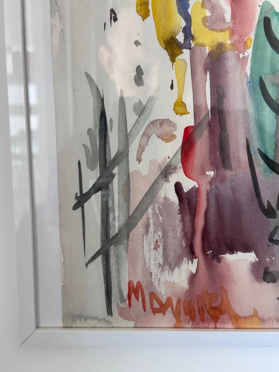 Mordechai Avniel (1900-1989) Torah Scroll, Original Watercolor, Signed, 50×35 cm 4