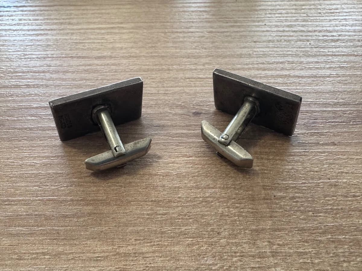 Vintage Mexican Silver Geometric Meander Cufflinks 3