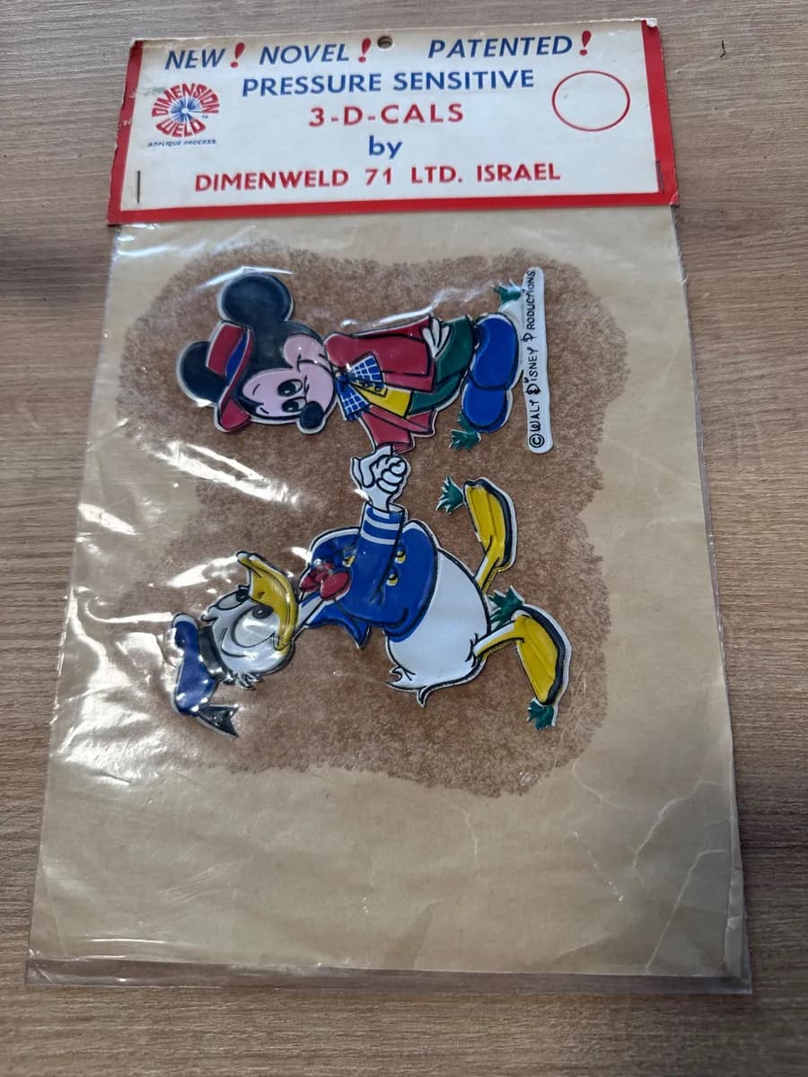 Vintage Israeli Disney 3-D-CALS Large Stickers by Dimenweld 71 - Set of 4 Sealed Packs 2