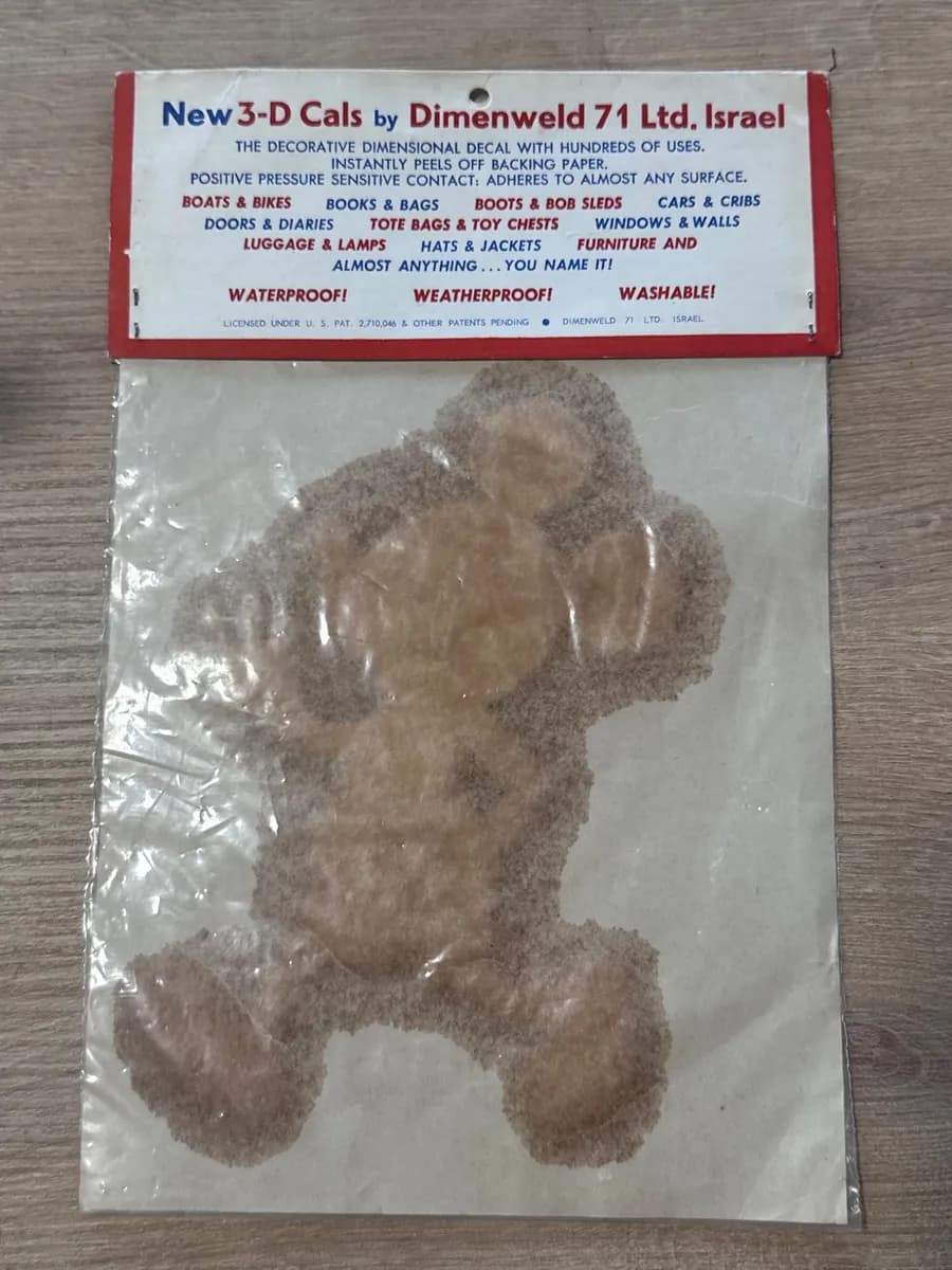 Vintage Israeli Disney 3-D-CALS Large Stickers by Dimenweld 71 - Set of 4 Sealed Packs 9