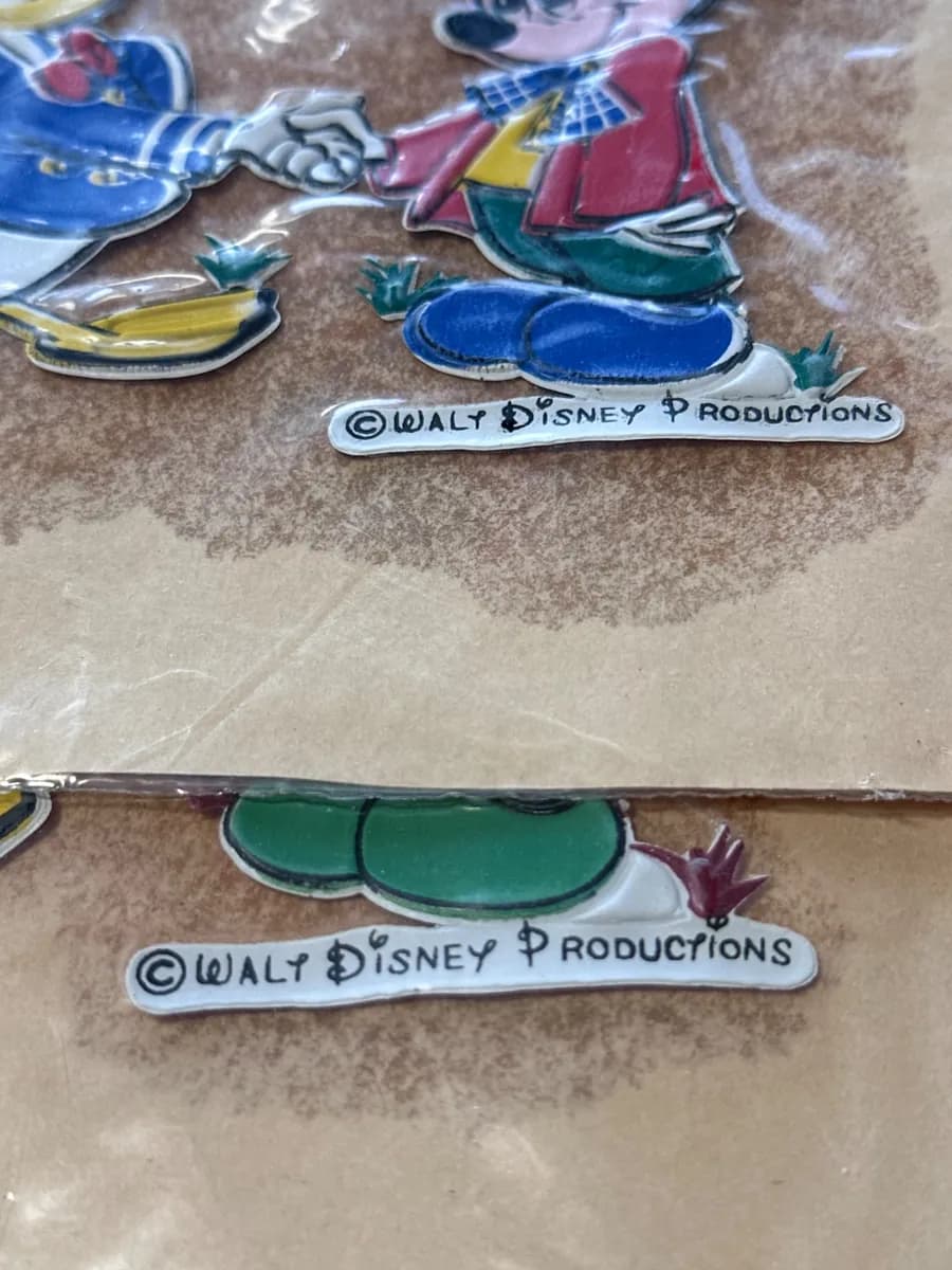 Vintage Israeli Disney 3-D-CALS Large Stickers by Dimenweld 71 - Set of 4 Sealed Packs 12