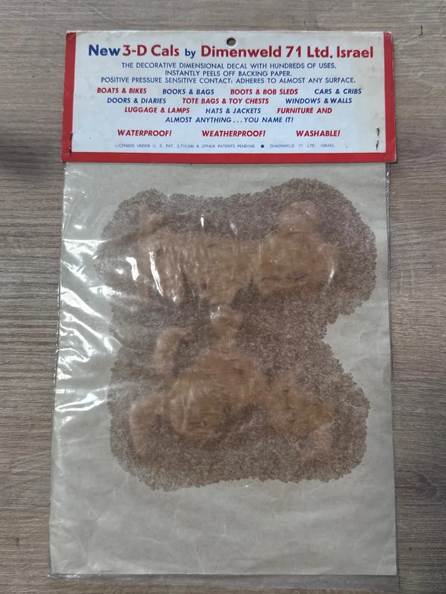 Vintage Israeli Disney 3-D-CALS Large Stickers by Dimenweld 71 - Set of 4 Sealed Packs 3