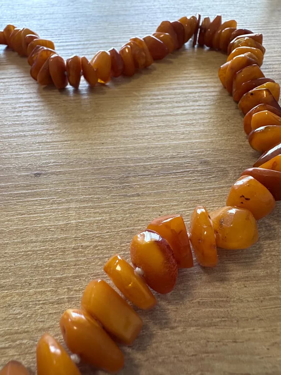 Vintage Baltic Amber Bead Necklace (90g) 2