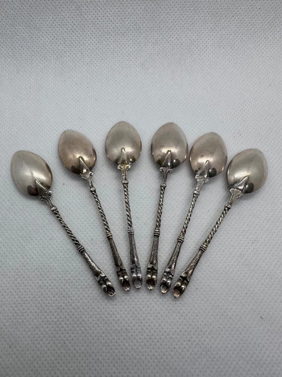 Dutch 835 Silver Mocha Espresso Spoons Set 2