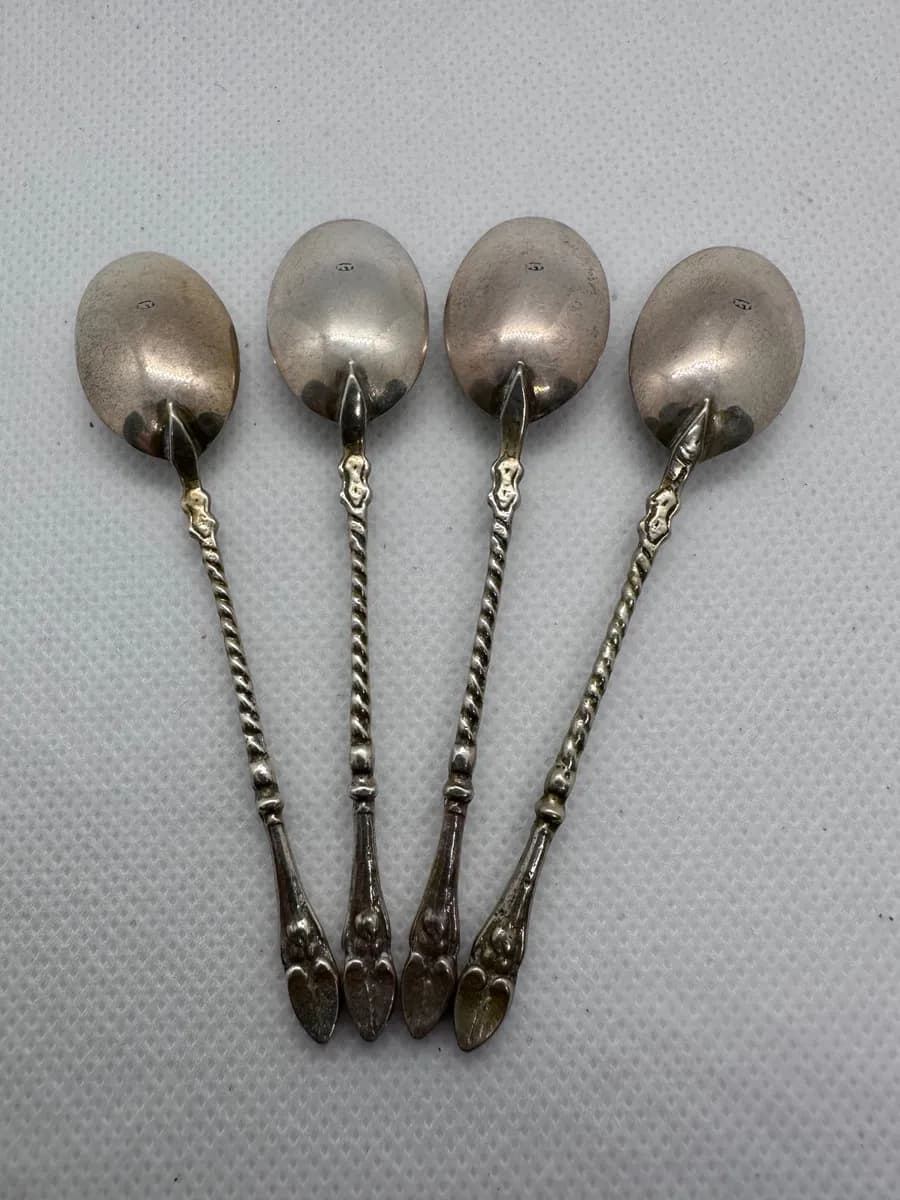 Dutch 835 Silver Demitasse Spoons Set 2