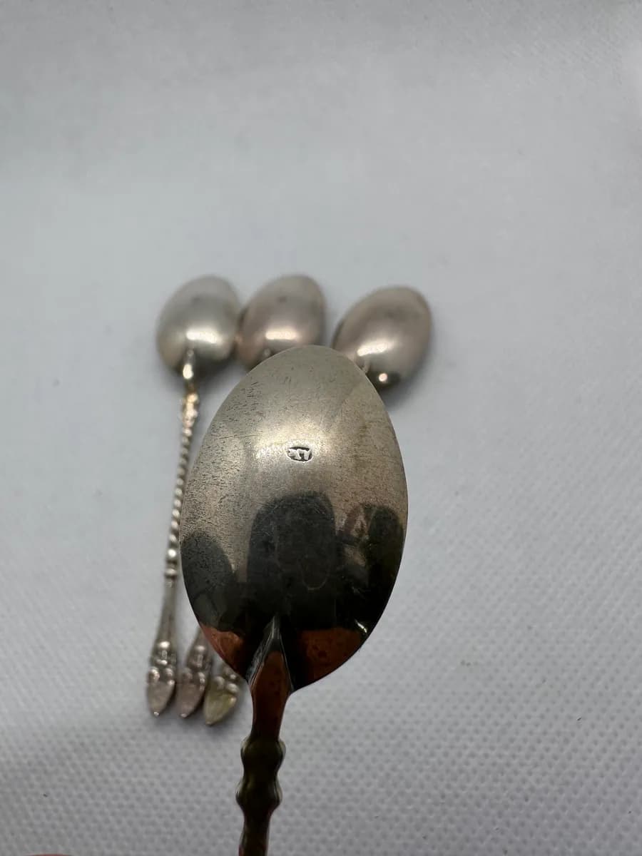 Dutch 835 Silver Demitasse Spoons Set 4