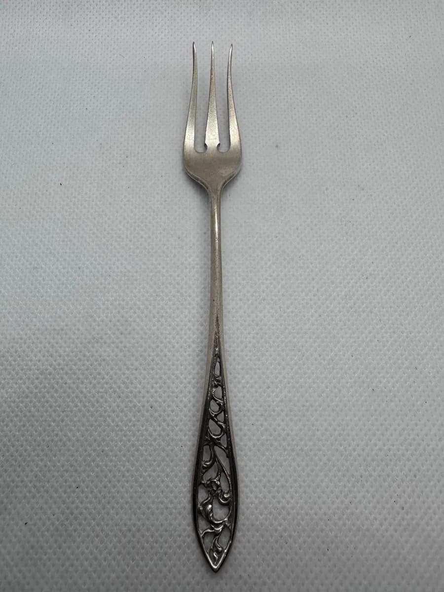 Dutch .833 Silver Art Nouveau Cold Meat Fork, Zaanlandse Zilversmederij