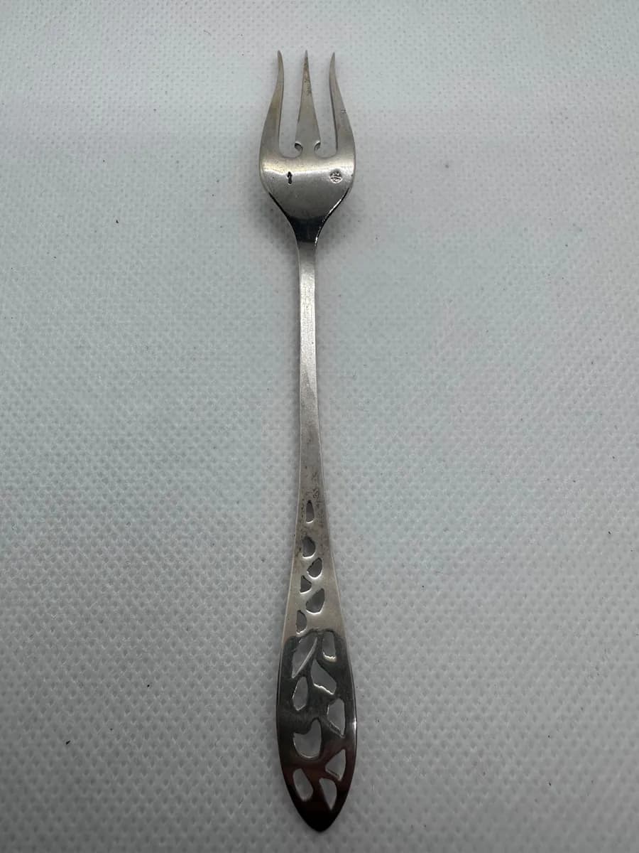 Dutch .833 Silver Art Nouveau Cold Meat Fork, Zaanlandse Zilversmederij 2