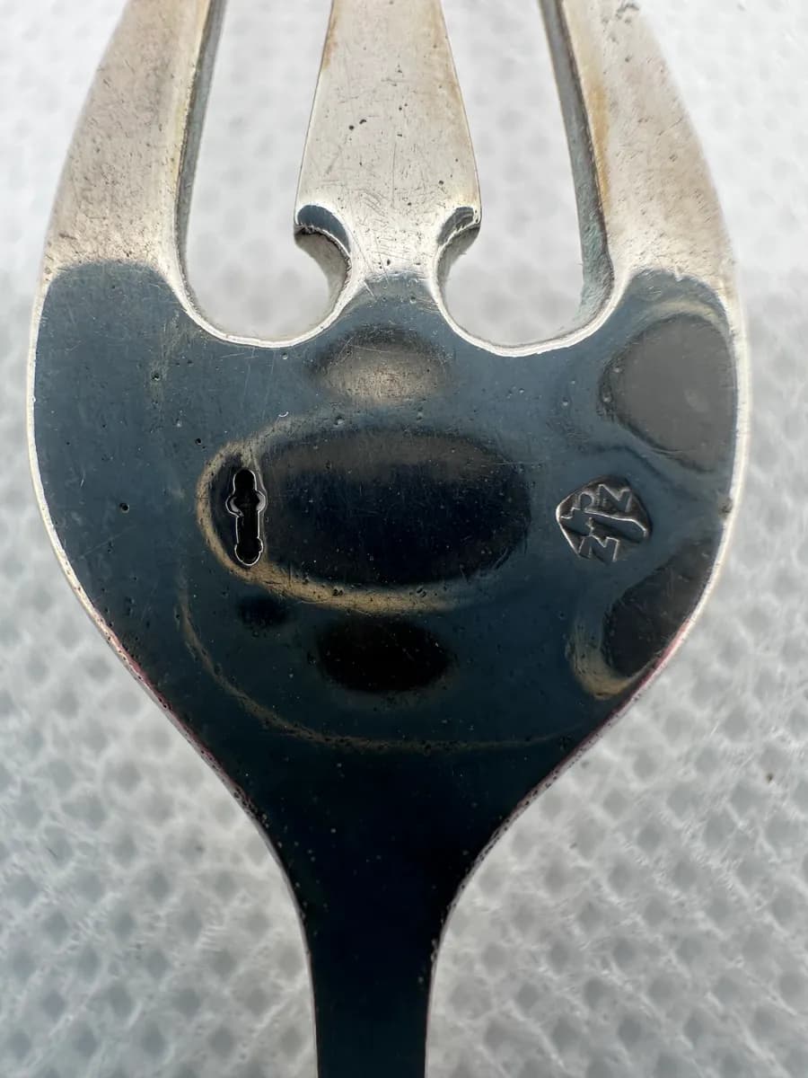 Dutch .833 Silver Art Nouveau Cold Meat Fork, Zaanlandse Zilversmederij 3
