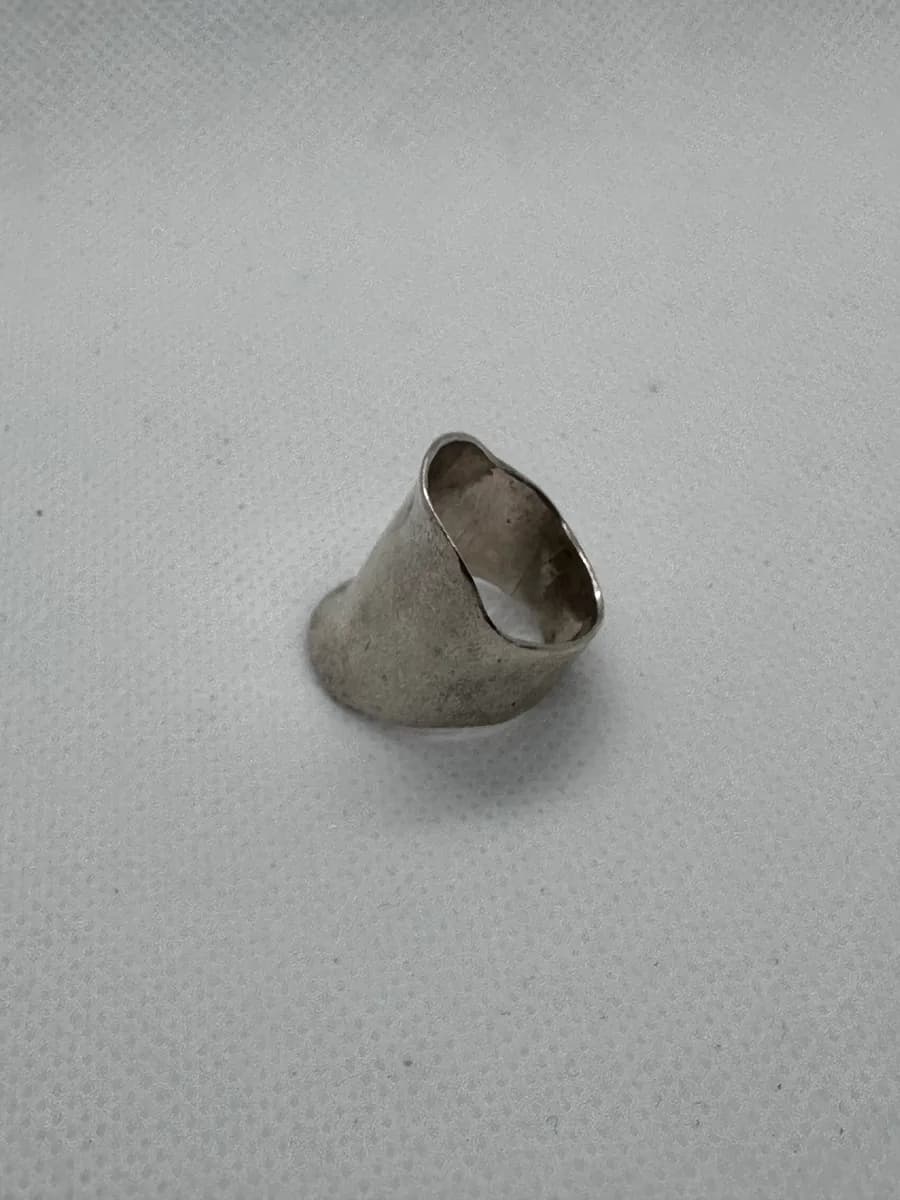 Sterling Silver Wide Tapered Band Ring - US 7.5