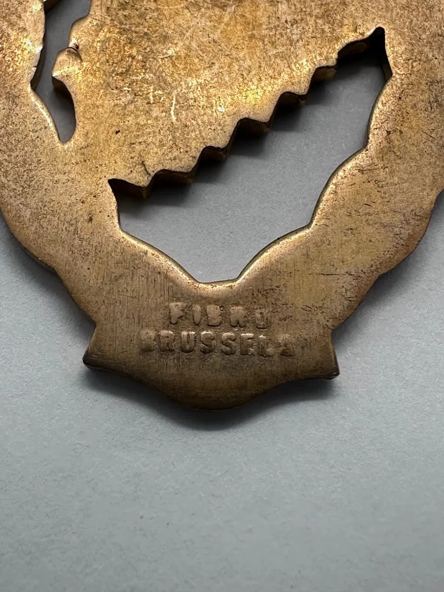 Vintage Fibru Brussels Enamel Medal, Belgium Industry and Agriculture Award, Blue Ribbon 4