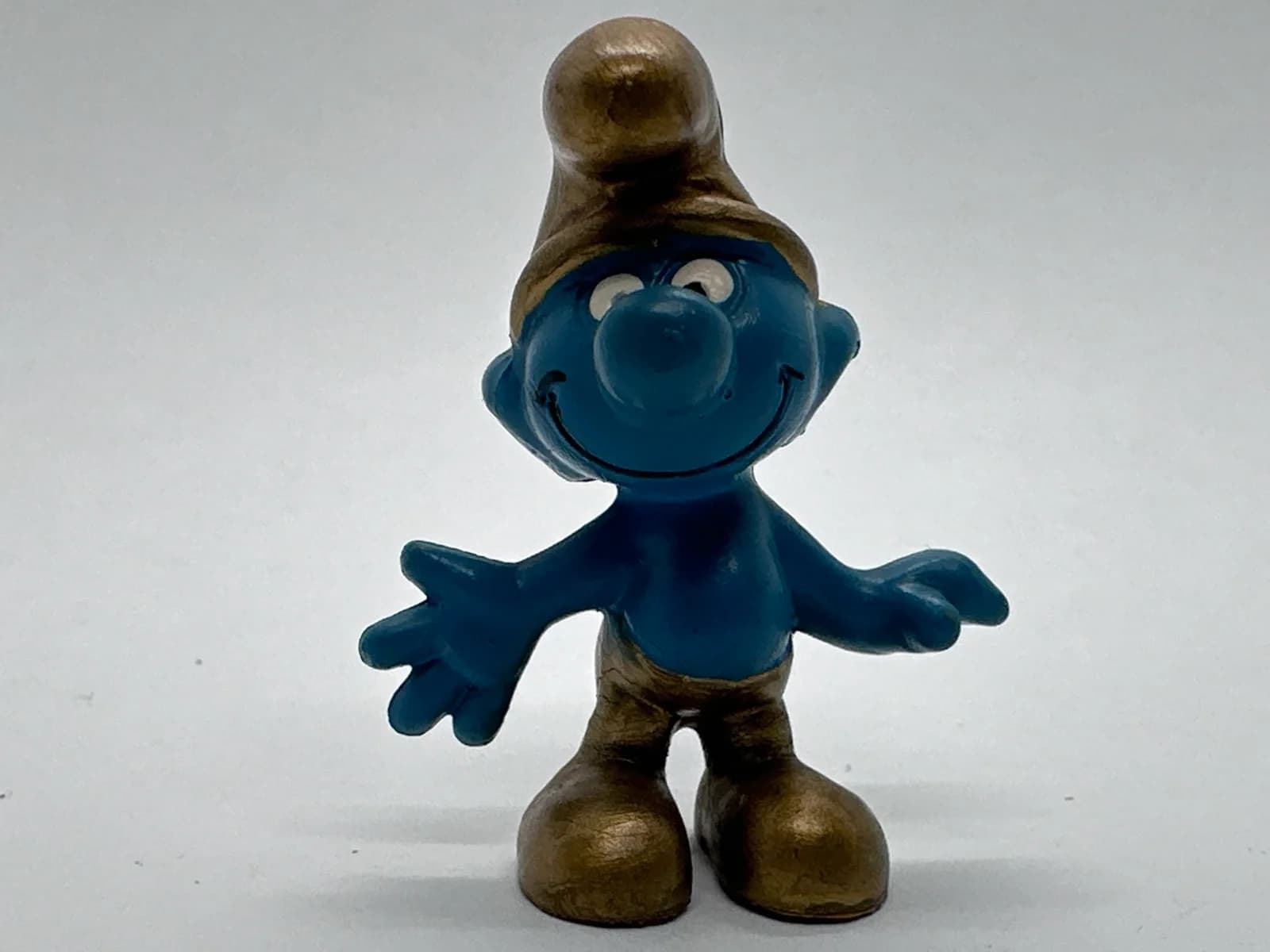 Vintage Schleich Gold Smurf 20005 - Golden Hat and Trousers - Peyo W. Germany