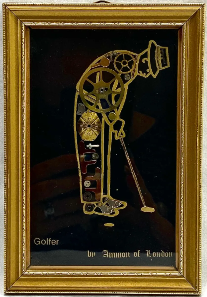 Vintage Watch Parts Steampunk Art 'Golfer' by Ammon of London 2