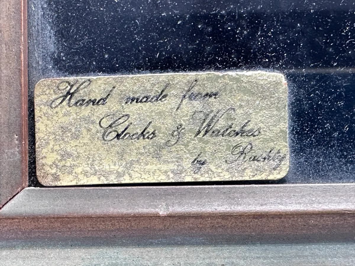 Vintage Watch Parts Art, Veteran Car Made from Clocks & Watches, Framed, Signed Plaque 3
