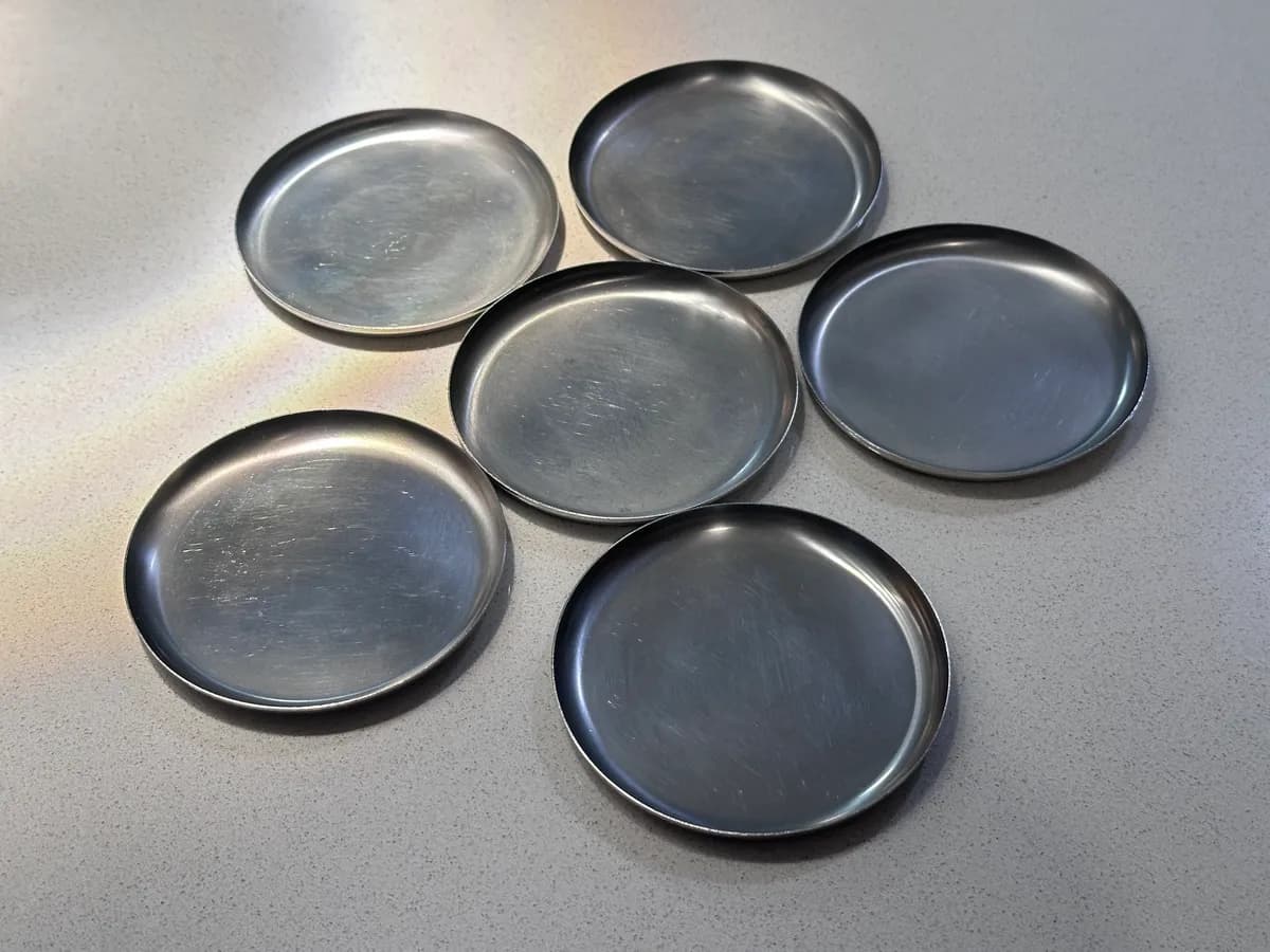 Vintage EFFEPI Italy INOX Stainless Steel Coaster Set of 6