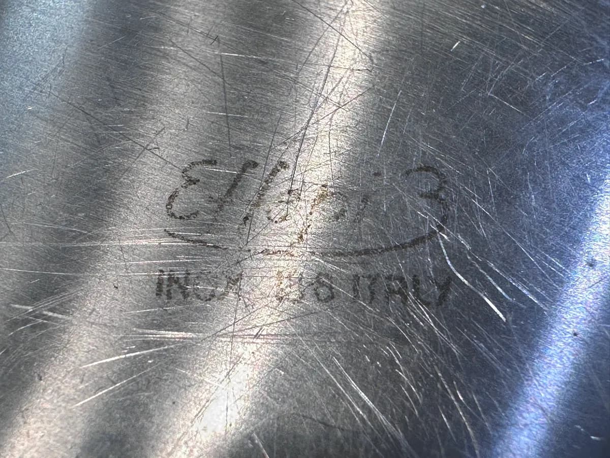Vintage EFFEPI Italy INOX Stainless Steel Coaster Set of 6 2