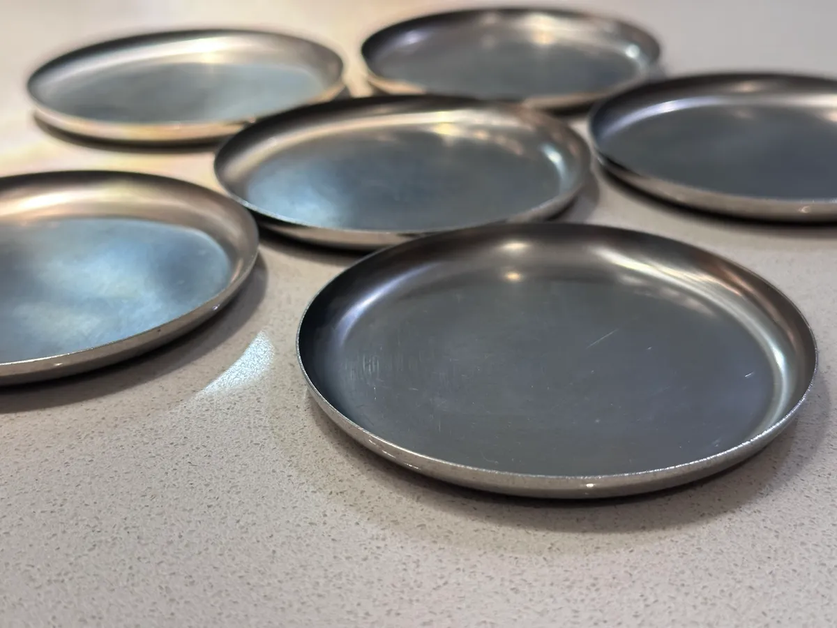 Vintage EFFEPI Italy INOX Stainless Steel Coaster Set of 6 4