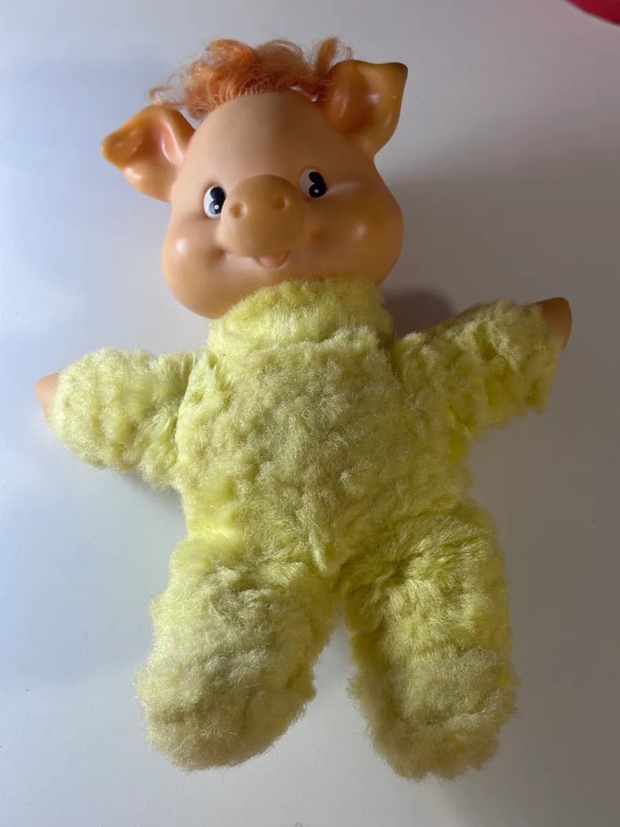 Vintage Soviet Rubber and Fabric Pig Doll 3