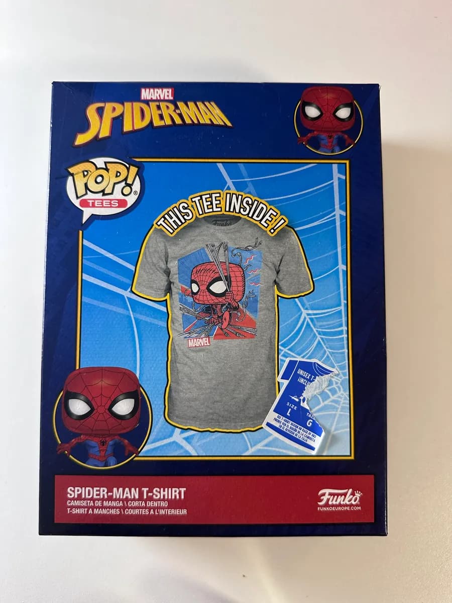 Funko Pop! Tees Marvel Spider-Man T-Shirt, Boxed, Adult Size L